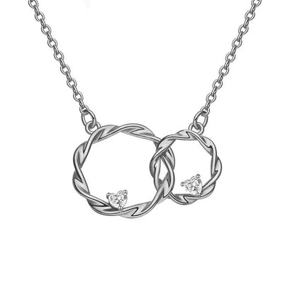 FOR MY DAUGHTER - I ALWAYS WITH YOU DOUBLE CIRCLE NECKLACE