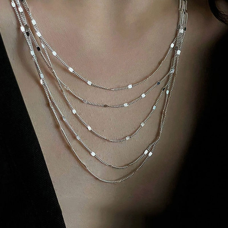 Multilayer Chain Sparkling Necklace