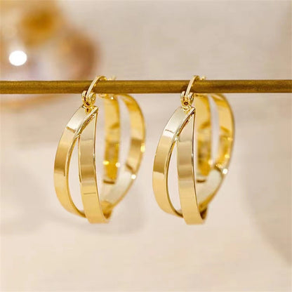 - Cross Hoop Earrings