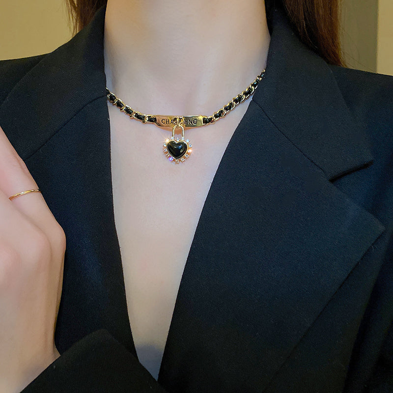 💖Leather Wrap Heart Necklace