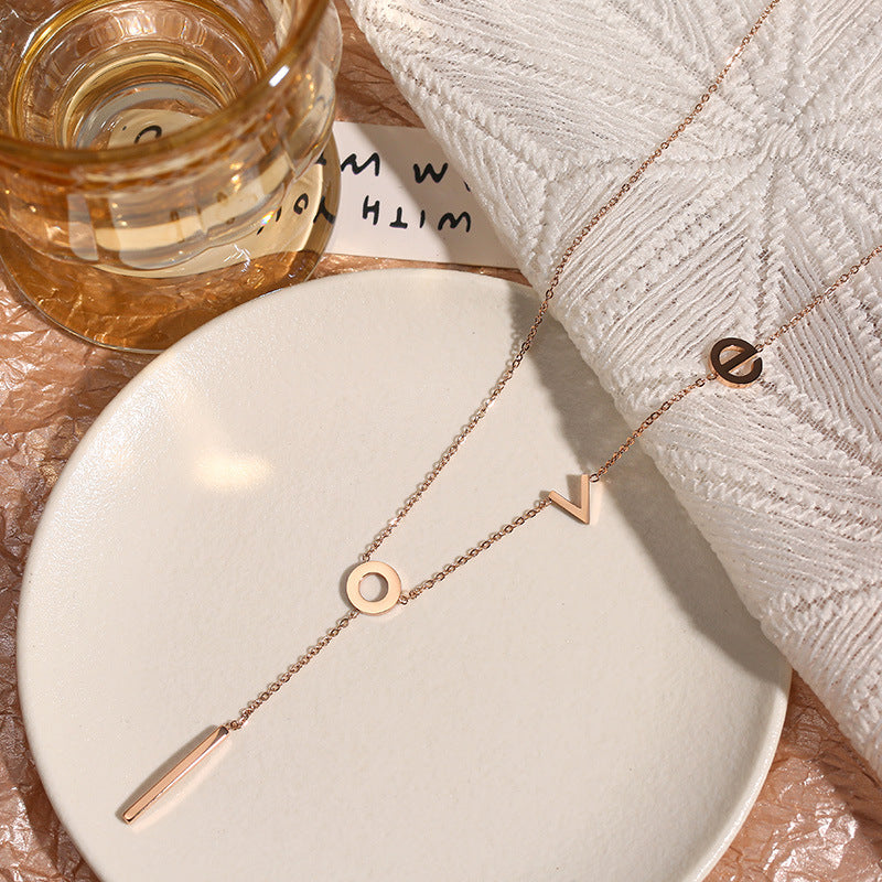 L-O-V-E Long Chain Necklace