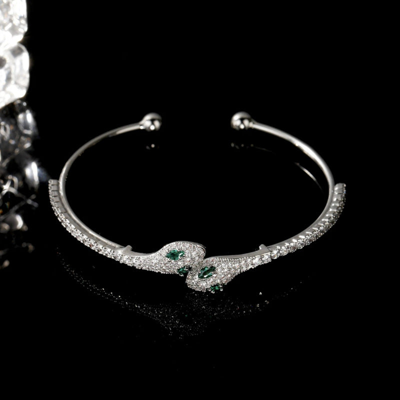 Green Eye Snake Zircon Bracelet