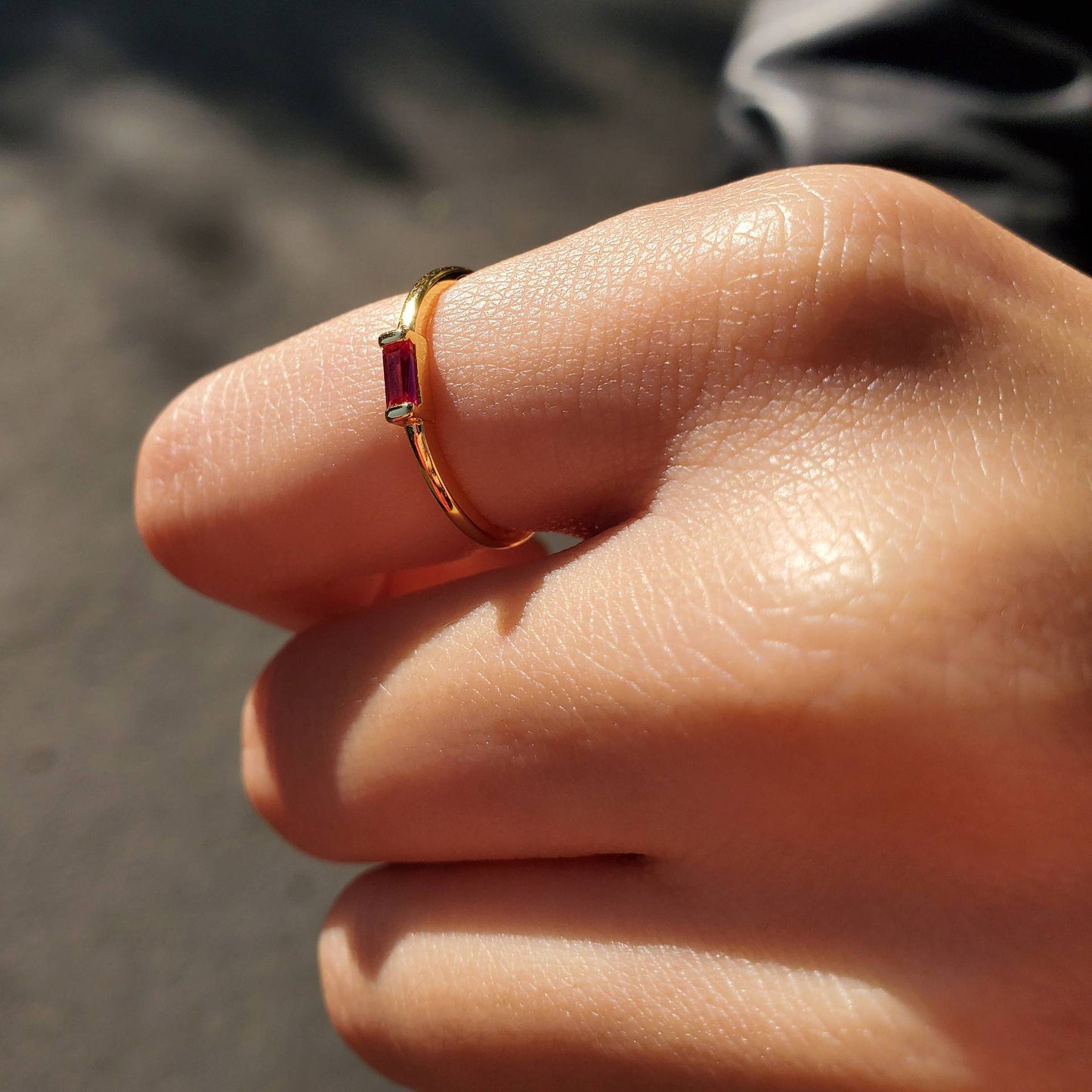 Baguette Birthstone Ring