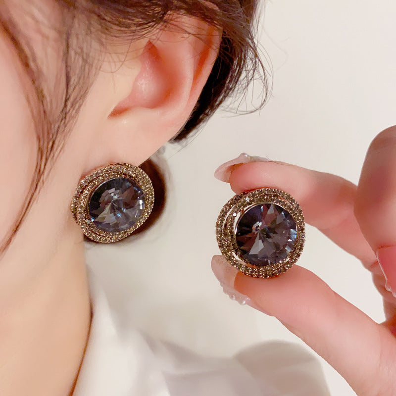 Fashion Diamond Hoop Earrings