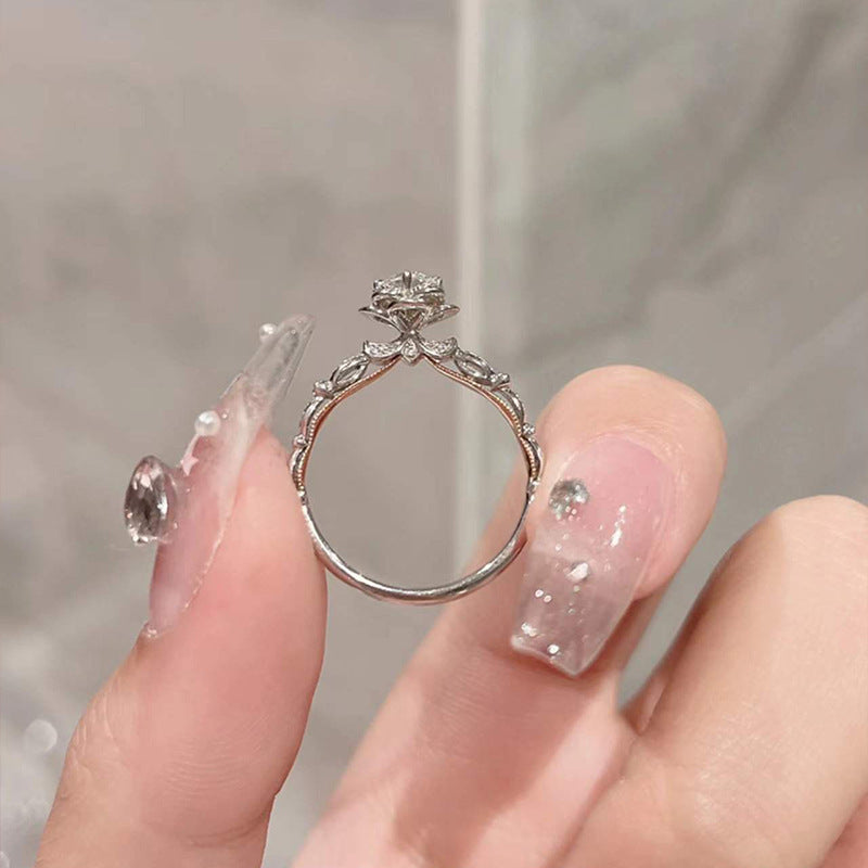 -Rose Mosamite Ring