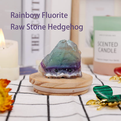 Natural Healing Gemstone Raw Crystal Stone Hedgehog Carving Crafts Decoration