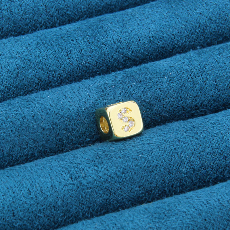 DIY Alphabet Gold Plated Zircon Necklace