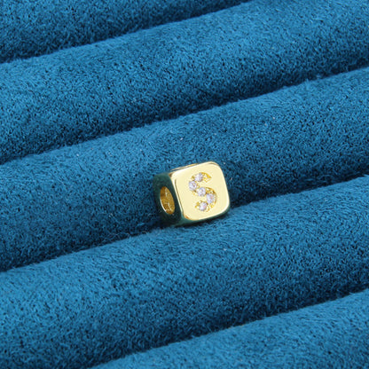 DIY Alphabet Gold Plated Zircon Necklace