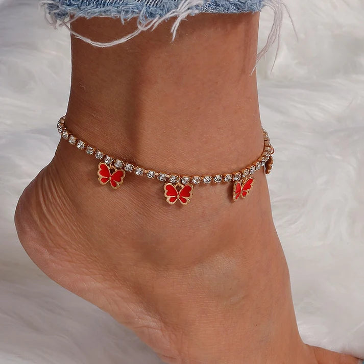 🦋Butterfly Anklets Rhinestone Tennis Chain