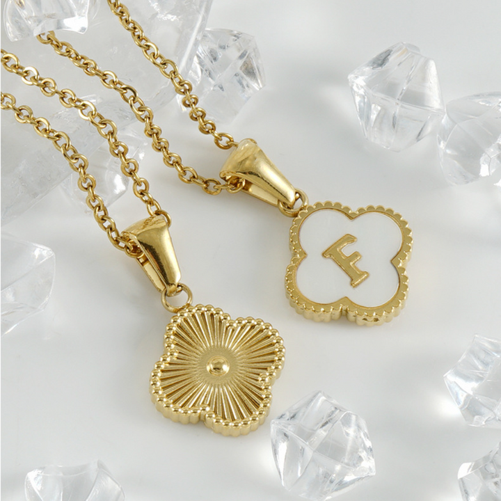 Clover Charms Initial Pendant '18k Gold Plated'