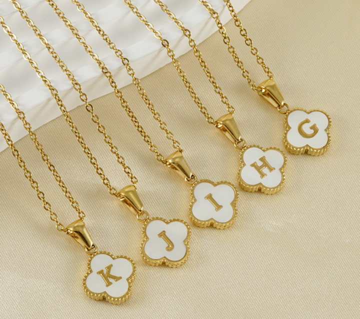 Clover Charms Initial Pendant '18k Gold Plated'