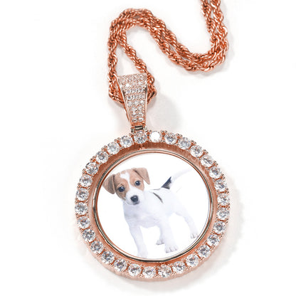 Custom Rotating Photo Pendant Necklace
