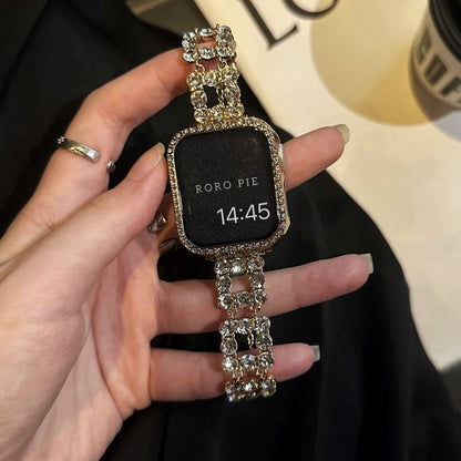 Stainless Steel Bracelet With Rhinestones Case For Apple Watch