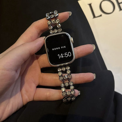 Stainless Steel Bracelet With Rhinestones Case For Apple Watch
