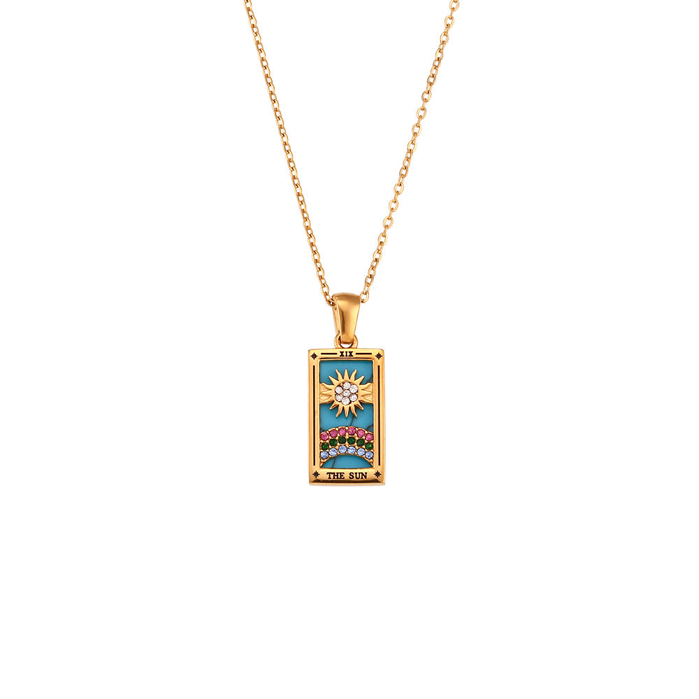 Colorful Tarot Cards Symbolic Necklaces