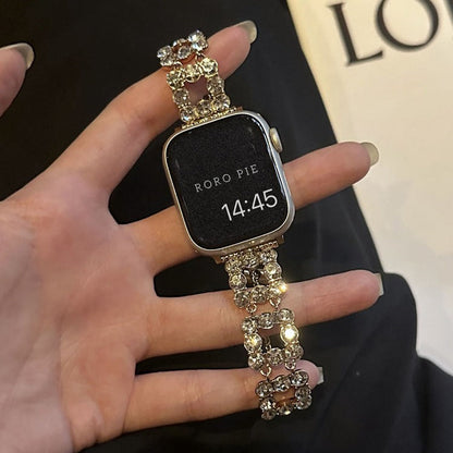 Stainless Steel Bracelet With Rhinestones Case For Apple Watch