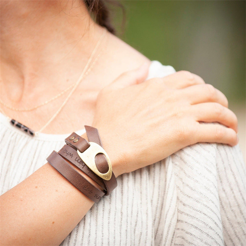 Boho Style Leather Wrap Bracelet