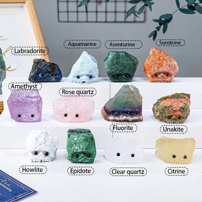 Natural Healing Gemstone Raw Crystal Stone Hedgehog Carving Crafts Decoration