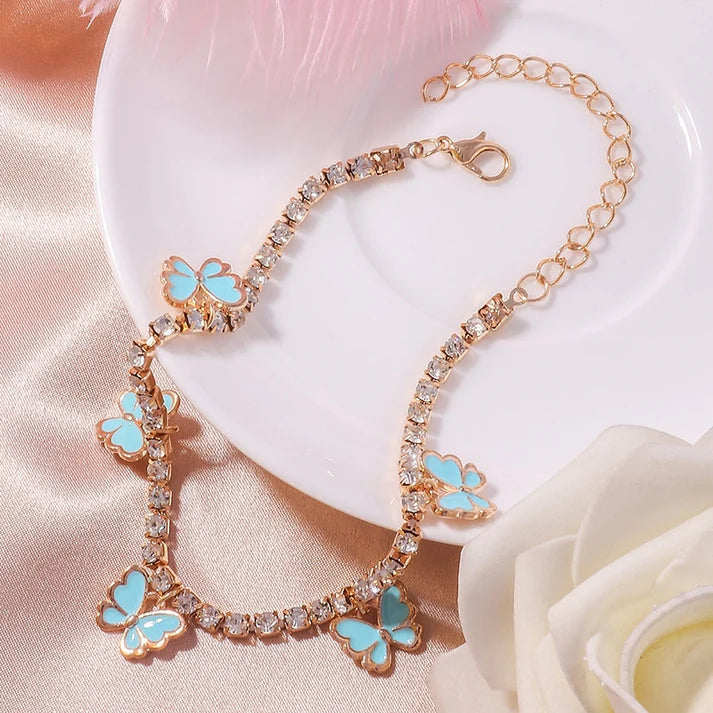 🦋Butterfly Anklets Rhinestone Tennis Chain