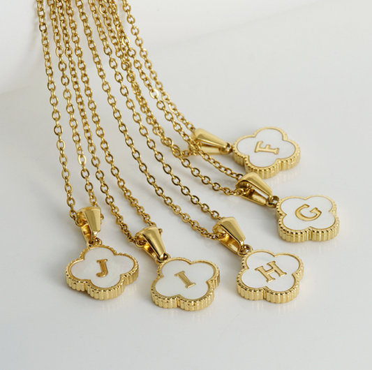 Clover Charms Initial Pendant '18k Gold Plated'