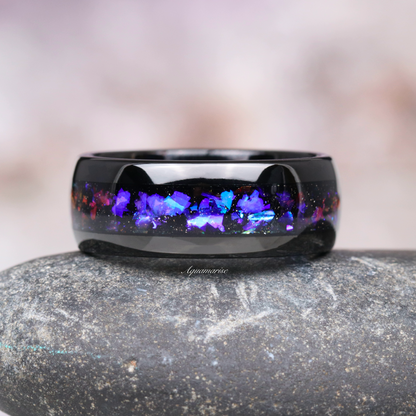 Cornflower Sapphire & Orion Nebula Couples Ring