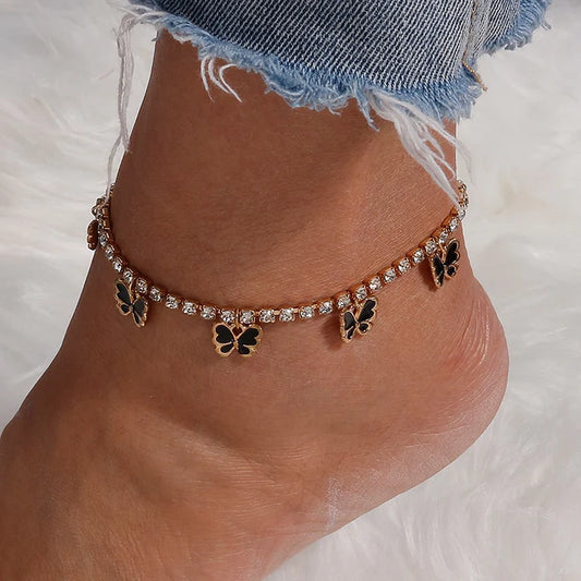 🦋Butterfly Anklets Rhinestone Tennis Chain