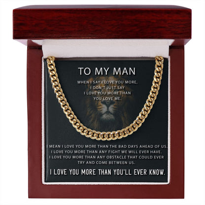 To My Man - I Love You More than You'll Ever Know Necklace