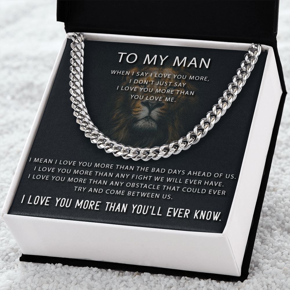 To My Man - I Love You More than You'll Ever Know Necklace