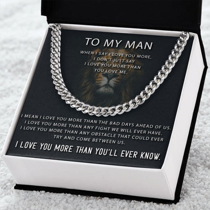 To My Man - I Love You More than You'll Ever Know Necklace