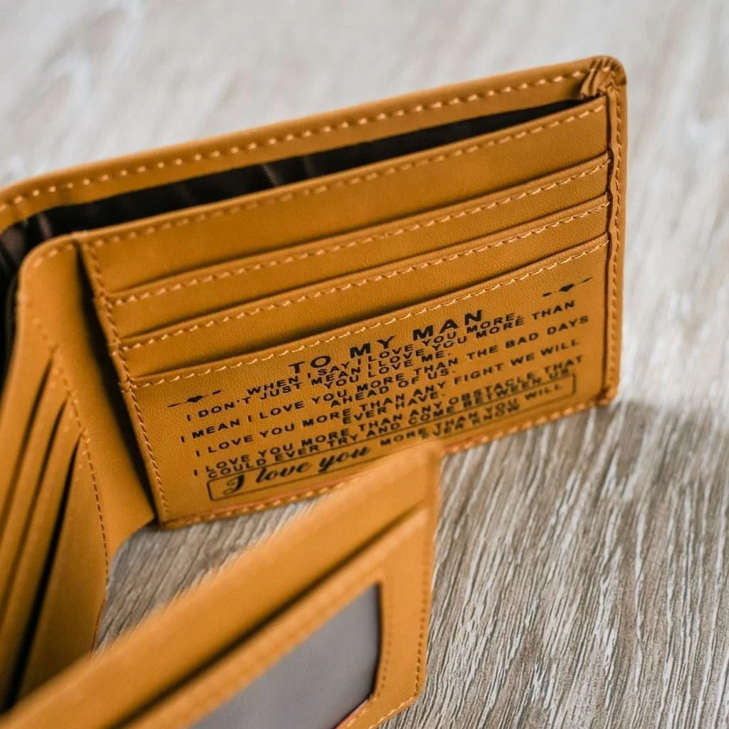 To My Man Leather BIFold Wallet