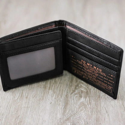 To My Man Leather BIFold Wallet
