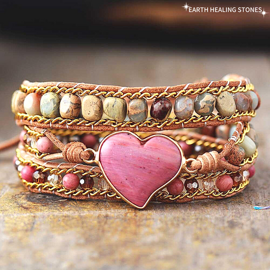 PURE LOVE RHODONITE WRAP BRACELET