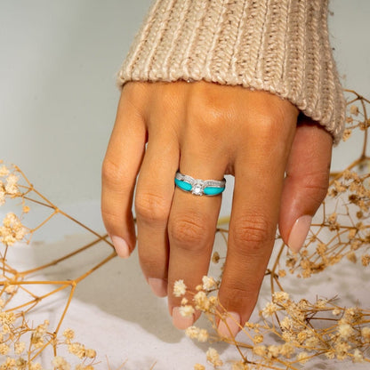 Blue Lagoon Turquoise 2 Piece Ring