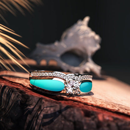 Blue Lagoon Turquoise 2 Piece Ring