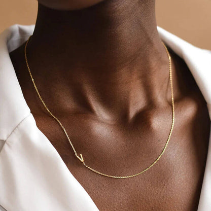 Custom Sideway Initial Necklace