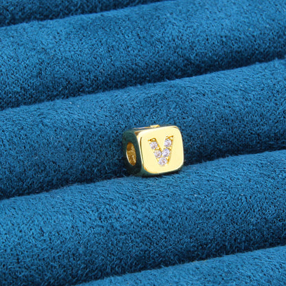 DIY Alphabet Gold Plated Zircon Necklace