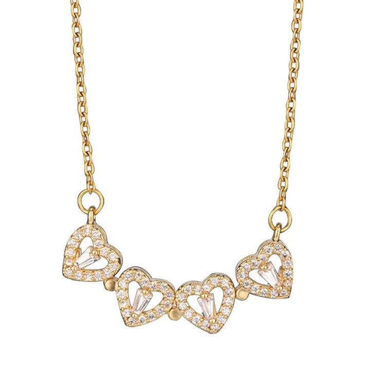 Lucky Four Leaf Clover Heart Necklace