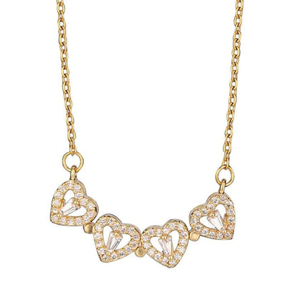 Lucky Four Leaf Clover Heart Necklace