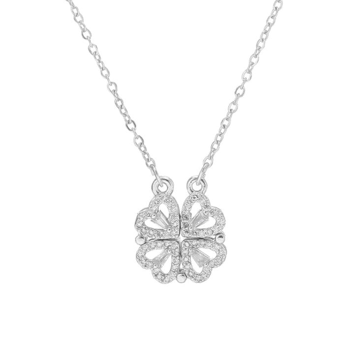 Lucky Four Leaf Clover Heart Necklace