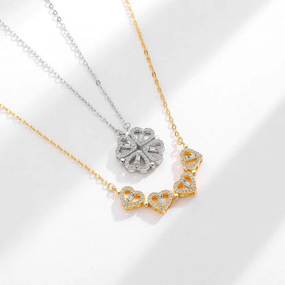 Lucky Four Leaf Clover Heart Necklace
