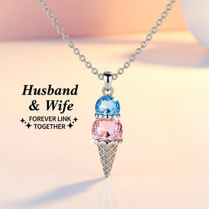 For Love- Custom Sweet Ice Cream Birthstones Necklace