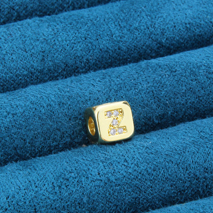 DIY Alphabet Gold Plated Zircon Necklace