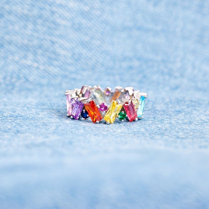 Promise Ring Broken Pieces of Rainbow Ring