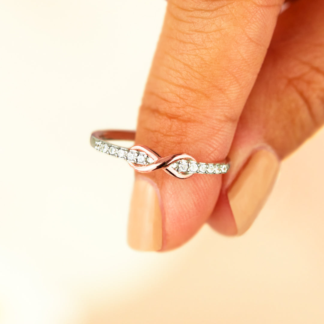 Everything Is Nothing With A Twist Infinity Band Ring