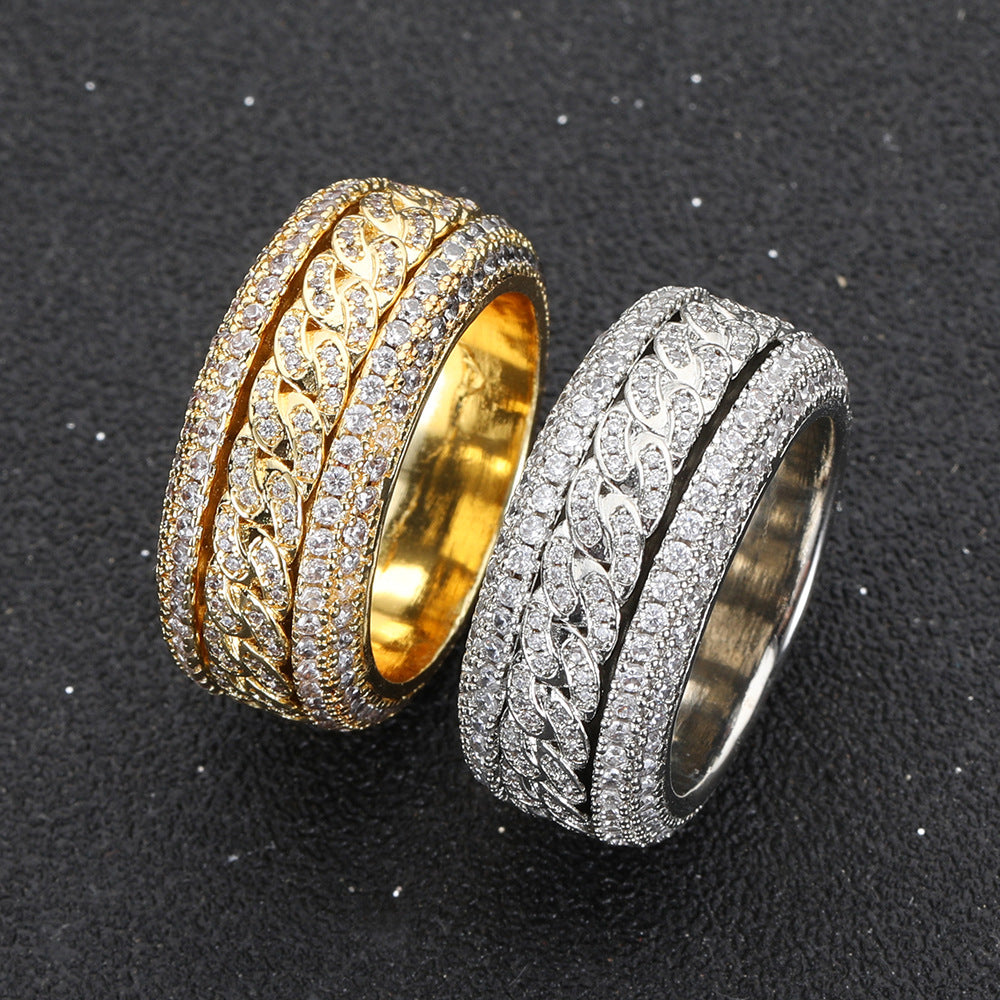 Golden Slumber Cuban Spinning Anxiety Ring