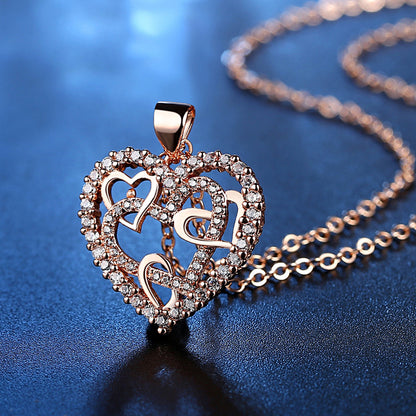 Interlocking Hearts Necklace - 👩‍❤️‍👩'' Sisters of my soul & Friends of my heart''