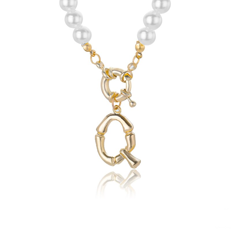 Personal Pearl Necklace Choker Alphabet A-Z