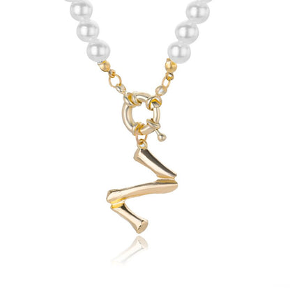 Personal Pearl Necklace Choker Alphabet A-Z