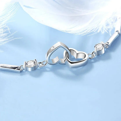 For Love - Distance and Time Will Never Break us Apart Heart to Heart Bracelet