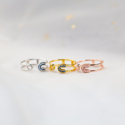 Be Safe And Happy Safety Pin Ring
